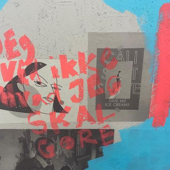 citat på udstillingsvæg