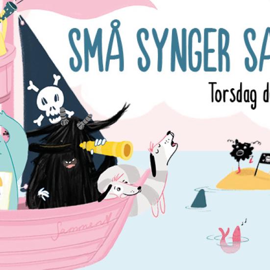 Grafik med piratskib for små synger sammen dag 11. september 2025