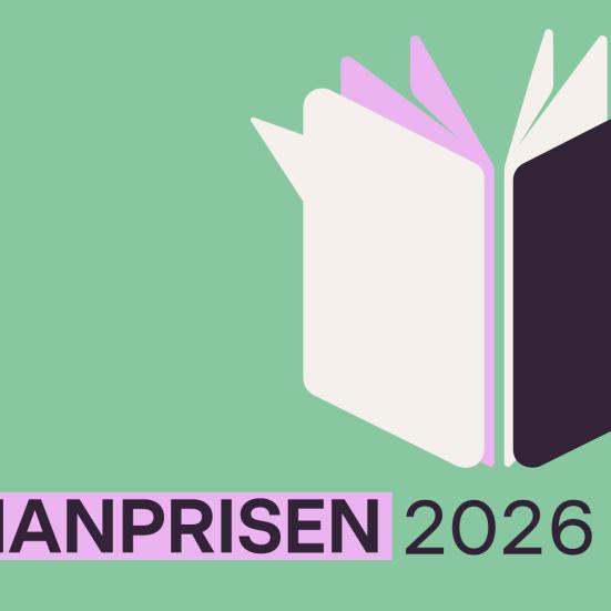 Billedet viser en åben bog i forbindelse med DR Romanprisen 2026