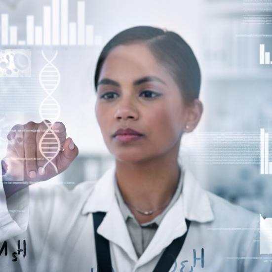 Kvindelig forsker i DNA