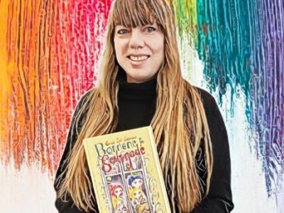 Bibliotekets børnekulturformidler Ekin med Renée Toft Simonsens "Børnene fra Sølvgade" (2019)