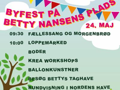 Plakat for byfest på Betty Nansens Plads