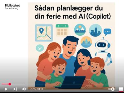 Stillbillede fra videoguiden på YouTube, der viser grafik med en familie og navnet på videoguiden.
