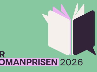 Billedet viser en åben bog i forbindelse med DR Romanprisen 2026