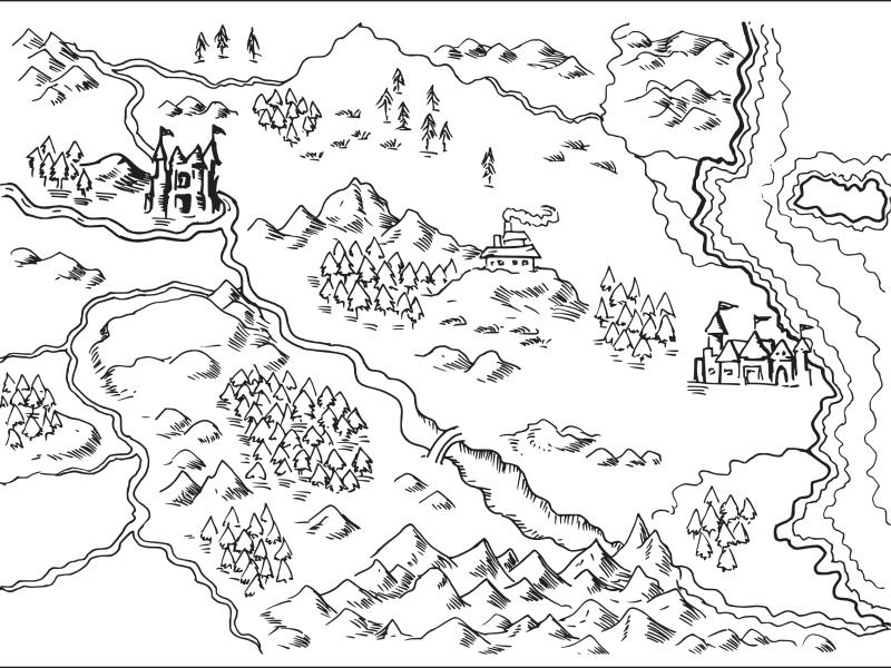 Tegnet fantasi-kort 