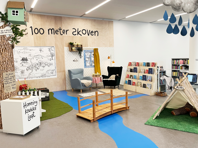 Foto af Peter Plys 100 år-installation
