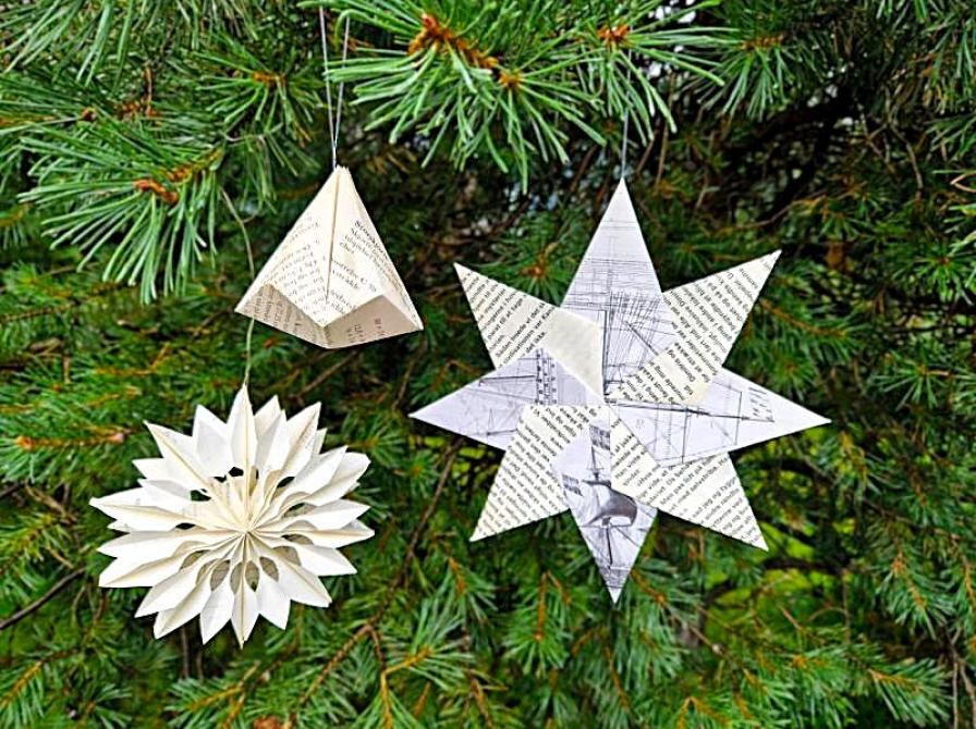 Papirpynt på grøn baggrund