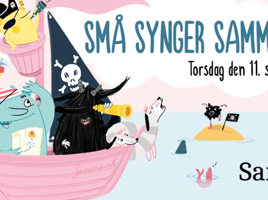 Grafik med piratskib for små synger sammen dag 11. september 2025