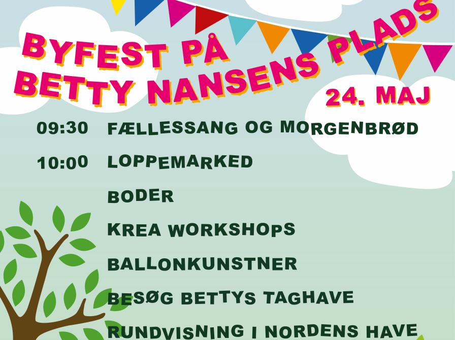 Plakat for byfest på Betty Nansens Plads