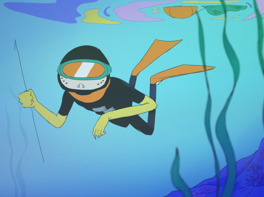 Stilbillede af dykker fra filmpakken om havet