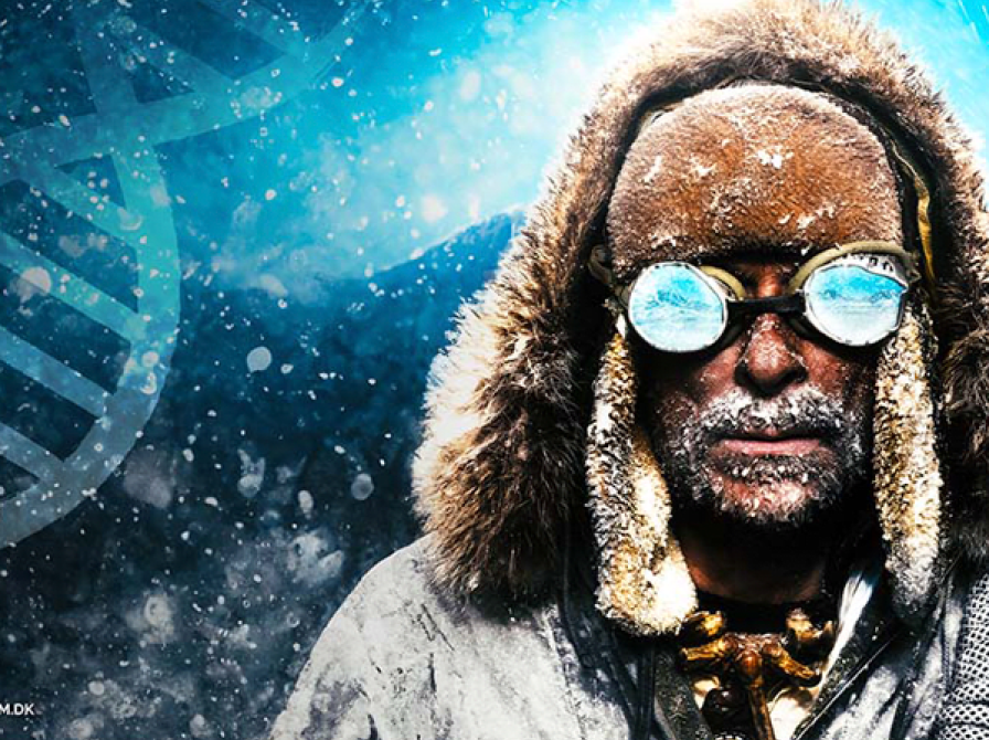 Eske Willerslev med sne i skægget